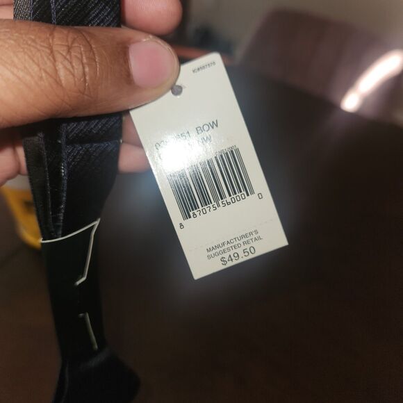 NWT Lauren Ralph Lauren Bowtie Mens 100% Silk Navy Blue Adjustable Tie - Picture 5 of 7